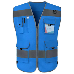 Chaleco de Seguridad de Alta Visibilidad Naranja para Guardias, con Cierre, Múltiples Bolsillos, Reflectante, Ropa de Trabajo, Logotipo Personalizado, Chaqueta de Seguridad para Hombre - Product Image 6