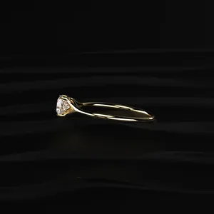Round Diamond <b>Split</b> Shank <b>Ring</b> Side Stones White Golden <b>Ring</b> VS Clarity Buy Direct From Indian Trusted Supplier - Product Image 4