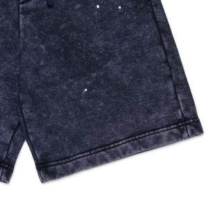 Shorts en coton pour garçons, doux, confortables, durables, bleu délavé classique, élégants, décontractés, pour l'été, tendance, avec logo. - Product Image 4