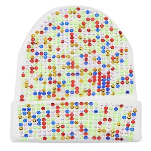 Womens Rhinestone Beanie Hat Sparkly Crystal Studded Knit <b>Winter</b> <b>Cap</b> Fashion Bling Beanie Wholesale OEM Supplier - Product Image 4