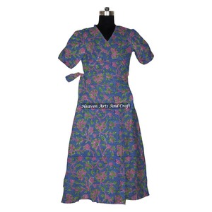Floral Printed Indian Cotton Bathrobe Handmade <b>Maxi</b> Gown <b>Dress</b> <b>Kimono</b> Style Sleepwear Plus Size Wholesale Price - Product Image 1