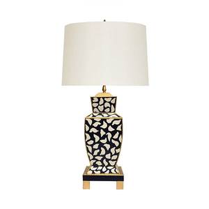 Lampe de table artisanale en os incrusté avec motif décoratif pour chambre à coucher, salon et éclairage intérieur de luxe - Product Image 3