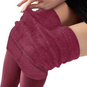 Leggings thermiques de qualité supérieure pour femmes, couleur bordeaux, taille élastique, effet amincissant, collants épais pour femmes - Product Image 6