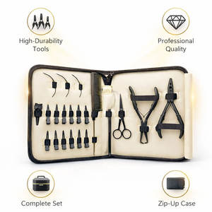 Kit d'outils pour extensions capillaires avec aiguille à boucle, ciseaux, pinces et pince à micro-anneaux pour usage professionnel, prix usine OEM - Product Image 2