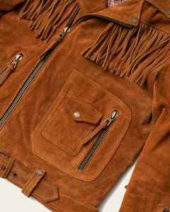 Custom Western Fringe <b>Suede</b> Leather <b>Jacket</b> Stylish Western Cowboy Fashion Outerwear Professional Manufacturer Bulk Orders - Product Image 4