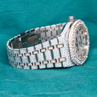 Luxe antieke 'iced out' automatische quartz horloges VVS D-kleur 100% getest moissanite diamant glazen wijzerplaat groothandel