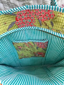 Sac fourre-tout en coton kaki foncé pour femmes avec broderie florale, style bohème, ouvert sur le dessus, sac de shopping pour femmes toutes saisons - Product Image 6