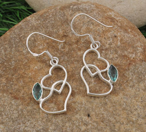 Pendientes de Lujo con Topacio Azul Natural, Plata de Ley 925, Gema Azul Cielo, Forma de Gota de Agua, Venta al por Mayor para Mujer - Product Image 3