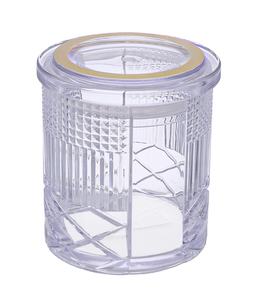 Boîte de conservation alimentaire en acrylique transparent de haute qualité avec motif élégant, couvercle hermétique et accent doré - Product Image 1