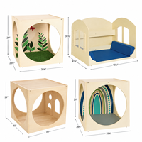 Cube de lecture en bois Montessori pour maternelle, coin lecture relaxant, garderie, centre d'apprentissage précoce, jeu actif