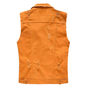 Gilet en jean réversible personnalisé en laine respirante de haute qualité au design unique pour homme – Sans manches, style décontracté urbain - Product Image 2