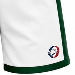 Shorts de volley-ball blancs et verts par sublimation – Tenue de sport professionnelle pour équipes – Vêtements de compétition légers pour l'entraînement athlétique - Product Image 3