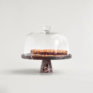 Classic <b>Marble</b> <b>Cake</b> Dome With Glass Cover Elegant <b>Cake</b> <b>Stand</b> For Serving Desserts At Parties And Gatherings - Product Image 6