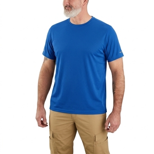 <b>Men's</b> <b>Black</b> Short Sleeve Regular Fit O-Neck Quick Dry Jersey T-<b>Shirt</b> Casual Solid Color Knitted Polyester <b>Shirt</b> - Product Image 6