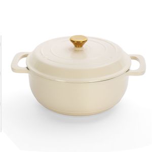 Pentola in Ghisa Smaltata 5QT - Bianco Ceramico, Include Due Guanti in Silicone - Product Image 1