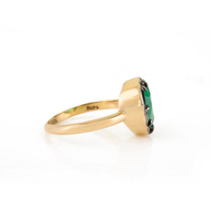 Dernière nouveauté : Bague en forme de cœur en émeraude zambienne de 2,37 ct, plaquée rhodium noir, en or jaune massif 18 carats – Cadeau de Saint-Valentin - Product Image 5