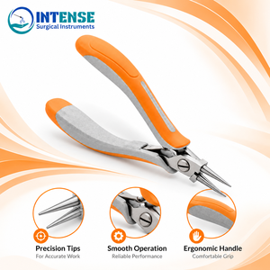Alicates Profesionales de Punta Redonda para Joyería, Alicates de Precisión de Acero Inoxidable para Abalorios con Mango Ergonómico Antideslizante - Product Image 4