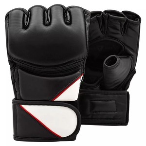 Gants de boxe en cuir artificiel de haute qualité, demi-doigts, en cuir PU, pour MMA, service OEM, confortables - Product Image 1