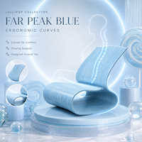 Fauteuil sculptural imprimé en 3D, mobilier ergonomique moderne pour salon, collection Lollipop, bleu Peak, fabriqué en Chine