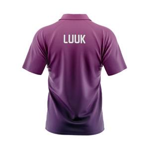 Chemises à logo imprimé par transfert thermique personnalisé, anti-rides, manches courtes, en polyester/coton tricoté, vêtements décontractés pour hommes, polos - Product Image 2