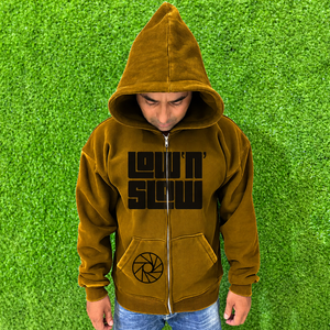 Sweat à capuche zippé pour homme, marron, imprimé lettres, coupe classique, décontracté, personnalisé, respirant, pour l'hiver - Product Image 1