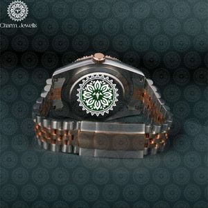 Reloj de Lujo Charm_Jewells para Mujer, Acero Inoxidable, Esfera Redonda de 40 mm, Cristal de Zafiro, Cuarzo Analógico, Diseño Hueco a la Moda - Product Image 2