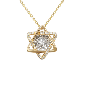 Collier pendentif étoile en diamant plaqué or 18 carats pour femme, coupe brillante, tendance, minimaliste, pour fiançailles, mariage, usage quotidien - Product Image 3