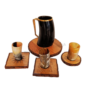 Authentique corne de buffle américain sculpté tasse en bois nautique Viking caboteur corne de boeuf élégant amour gravé à la main artisanat naturel - Product Image 5