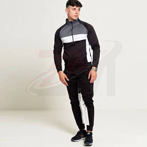 Survêtements tendance gris, noir et blanc pour hommes, saison hivernale, designs de logo personnalisés, quantité en gros, marque - Product Image 2