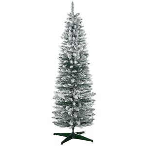 Albero di Natale Artificiale Sottile da 210 cm, Rami Realistici, Base in PE PVC, 6 Piedi, Effetto Neve, Elegante - Product Image 1