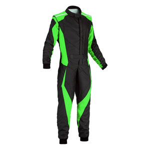 Combinaison de course automobile intégrale noire et jaune, respirante, séchage rapide, 100 % polyester, sans manches, service OEM pour karting et automobile - Product Image 2