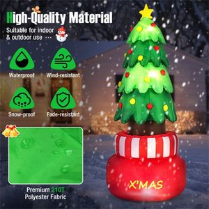 Self-Rotating Outdoor Christmas Tree Waterproof and Fade-Resistant Lighted <b>Inflatable</b> Design with 2 Ground Stakes 2 Water Bags - Product Image 6