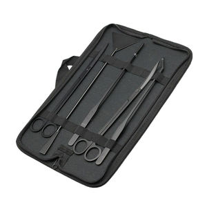 Juego de herramientas de 5 piezas para acuario, color negro, con pinzas de mango largo, tijeras y herramientas de recorte, en estuche de transporte. - Product Image 3