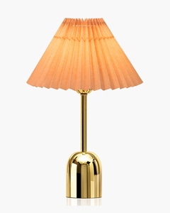 Elegant Gold Dome <b>Table</b> Lamp with Pleated Fabric Shade Modern Nordic <b>bedside</b> lighting for home and hotel Low MOQ Shop now - Product Image 1