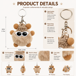 Portachiavi a forma <span class=keywords><strong>di</strong></span> pallina <span class=keywords><strong>di</strong></span> carbone in peluche, ciondolo per borsa, stile Instagram, trendy, bambola carina, Hebei - Product Image 3