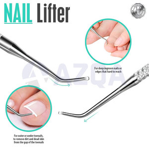 Professional Stainless Steel Manicure and Pedicure Tool <b>Set</b> with Cuticle Nipper <b>Nail</b> File <b>Nail</b> Lifter and Cuticle Pusher - Product Image 3