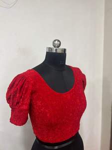 Half Puff <b>Balloon</b> Sleeve Stretchable Georgette Brasso Best Quality Ready Made Plus Size Autumn Buy Direct From Supplier - Product Image 4