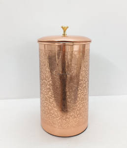 Jarra Ayurveda de cobre puro de alta calidad para el hogar y los restaurantes Jarra DE SERVICIO DE Navidad con diseño de grabado Vasos de vidrio - Product Image 2