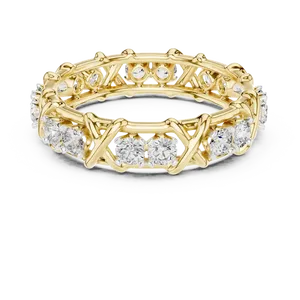 Bague Éternité Unisexe en Or Massif 10K 14K 18K avec Diamants de Laboratoire Ronds à Griffe Croisée, Certifiée IGI, Bijoux Fins - Product Image 6