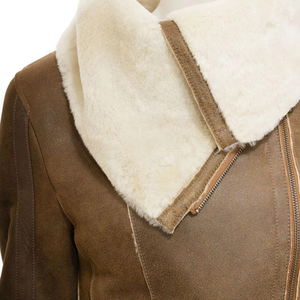 Chaqueta de Cuero de Oveja Genuina para Mujer, Diseño con Logotipo Personalizado, Impermeable, Forro de Algodón Transpirable, para Todas las Temporadas, Estilo Motero - Product Image 5
