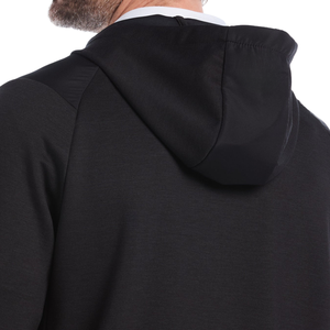 Men's Black Quarter-<b>Zip</b> <b>Hooded</b> Sweatshirt Full Sleeve Solid Knitted Casual Breathable Golf Top - Product Image 3