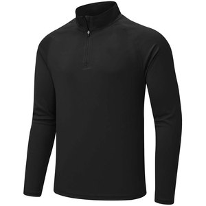 Suéter de Punto para Hombre, Manga Larga, Cierre de Cremallera, Color Negro Sólido, Bordado, Corte Regular, Transpirable, Poliéster, Ropa de Invierno - Product Image 1