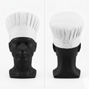 Gorro de Chef Unisex Impermeable de Algodón y Poliéster de Primera Calidad, Gorro de Cocina Blanco Plegado, 180 GSM, Cierre Trasero Ajustable, Logotipo Personalizado - Product Image 1