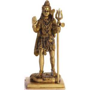 Handmade 8-Inch Shiva Brass Sculpture <b>Standing</b> Figurine Made in India - Product Image 1