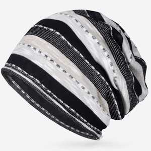 Unisex Solid <b>Beanie</b> Hat 100% Cotton Breathable & <b>Waterproof</b> Jacquard Knitted Adjustable Casual Winter Adult Size 56-58CM - Product Image 1