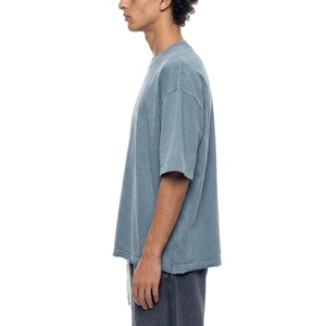 เสื้อยืดโอเวอร์ไซส์ทรงหลวมสำหรับผู้ชาย ผ้าฝ้าย 100% เนื้อหนา สไตล์สตรีทแวร์  ไม่มีลาย  รับสกรีนโลโก้  OEM ขายส่งจำนวนมาก - Product Image 3