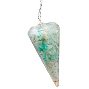 <b>Top</b> Selling Amazonite Orgone <b>Crystal</b> Pendulum Conical Shape Polished Carving Beautiful Dowsing Tool Energy Healing Wholesale - Product Image 5