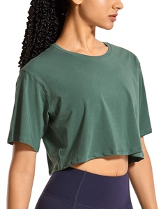 Women Soft Cotton Workout <b>Crop</b> <b>Tops</b> Tshirts Short Sleeve Yoga Shirts Casual Athletic Running <b>Crop</b> <b>Tops</b> 2026 - Product Image 3