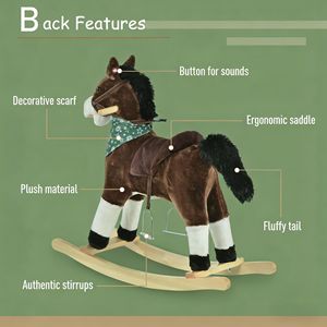 Cavallo a Dondolo in Peluche a Forma di Cowboy per Bambini - Product Image 4