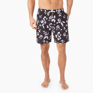 Shorts de bain pour hommes à imprimé floral, taille mi-haute, cordon de serrage, séchage rapide, en polyester, décontractés, style Bermuda - Product Image 1